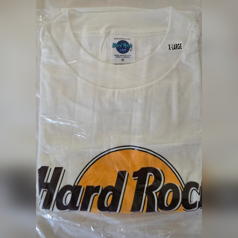 Hard Rock Cafe White and Orange Tee